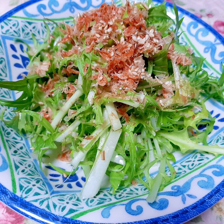 かつお節とアミエビで♪水菜の和風サラダ